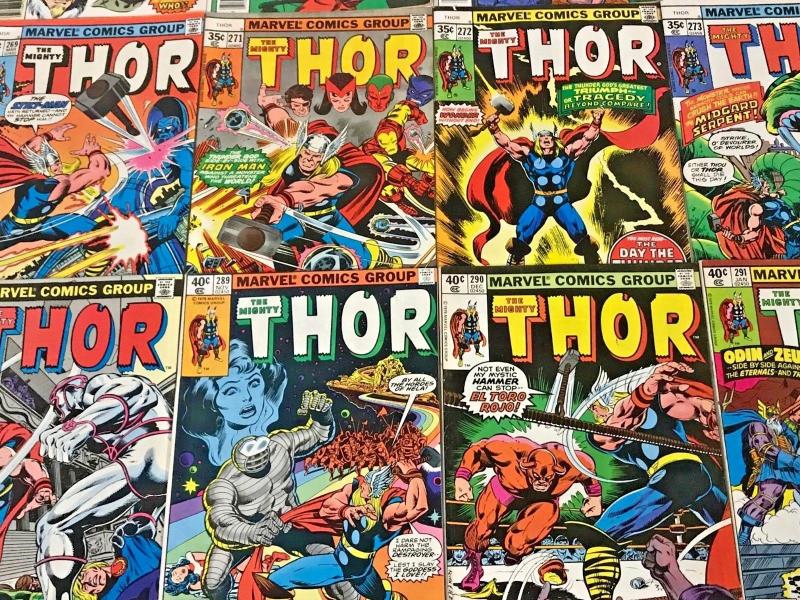 THOR#202-292 FN-VF LOT 1972-78 (30 BOOKS) MARVEL BRONZE AGE COMICS