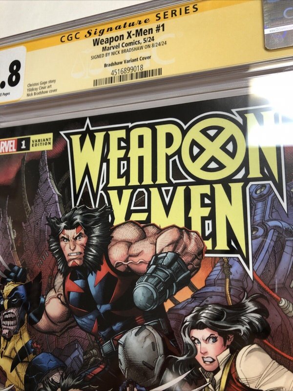 Weapon X-Men (2024) # 1 (CGC SS 9.8) Signed Nick Bradshaw • 1:25 • Census = 1