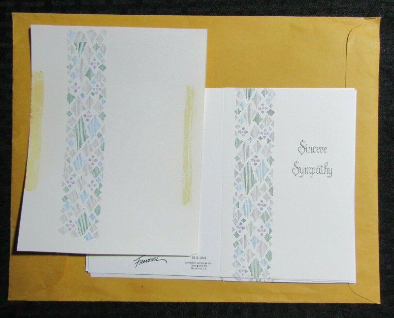 SYMPATHY Fine Colored Line pattern 5.5x7 Greeting Card Art #S1241 w/ 4 Cards