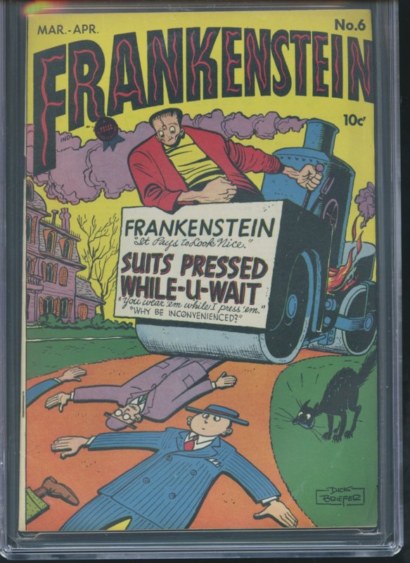 FRANKENSTEIN #6 - CGC-7.5, OW-W - Prize - Golden Age