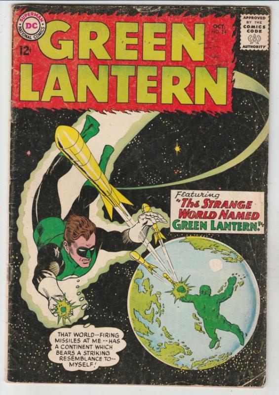 Green Lantern #24 (Oct-63) VG Affordable-Grade Green Lantern, Pie Face