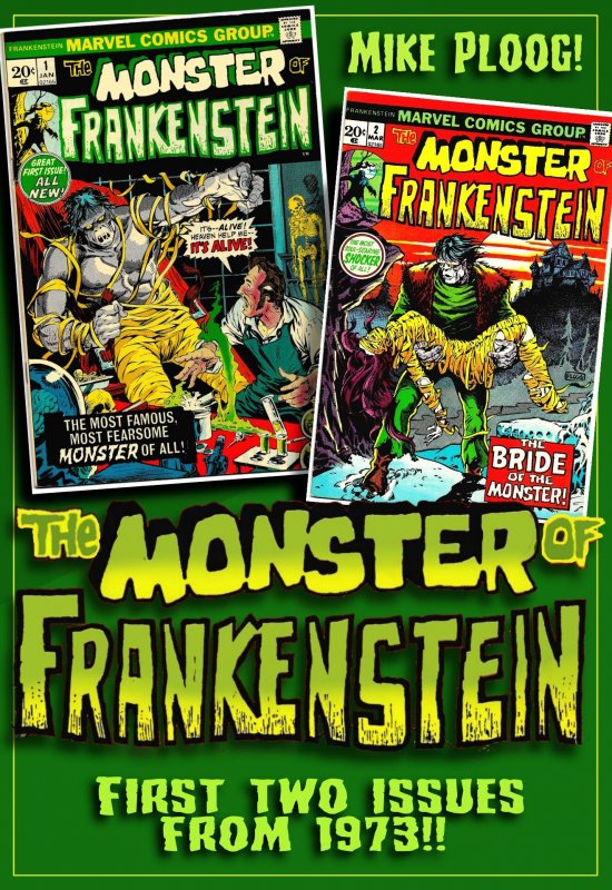 THE MONSTER OF FRANKENSTEIN #1 & 2 (1973) 8.0 VF  1st two issues!  MIKE PLOOG!