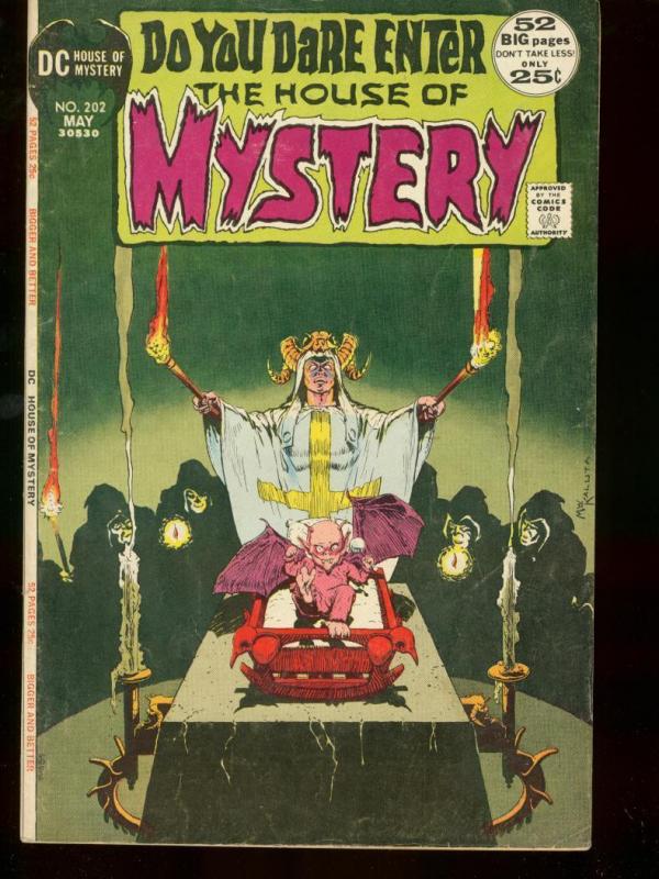 HOUSE OF MYSTERY #202 1972 BLACK MASS DEMON CHILD COVER VG