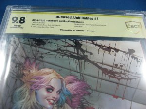 DCEASED: UNKILLABLES 1 CBCS 9.8 HARLEY QUINN WHITE PAGES SIGNED 2020 