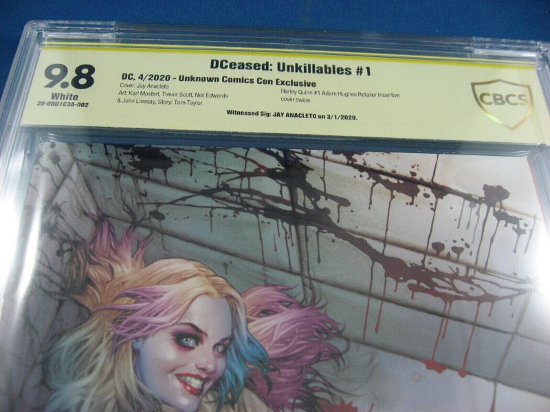 DCEASED: UNKILLABLES 1 CBCS 9.8 HARLEY QUINN WHITE PAGES SIGNED 2020 
