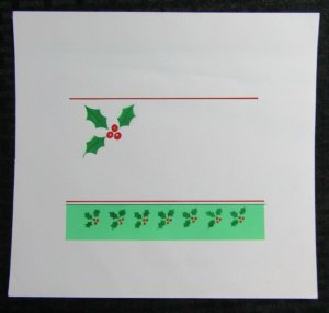 MERRY CHRISTMAS Mistletoe Border 8.5x8 Greeting Card Art #X9664