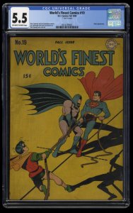 World's Finest Comics #19 CGC FN- 5.5 Off White to White Joker Appearance!