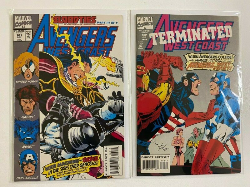 Avengers West Coast lot #50-102 Marvel 50 different books 6.0 FN (1989 to 1991)