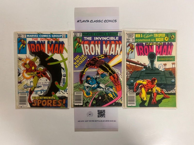 3 Iron Man Marvel Comic Books # 155 156 157 Thor Avengers Spiderman 66 SM5