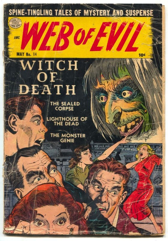 WEB OF EVIL #14-1954 Old Witch cover-pre code horror FAIR