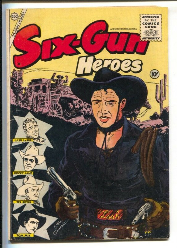 Six-Gun Heroes #33 1955-Tom Mix-Tex Ritter-Rocky Lane-Stan Campbell Lash LaRu...