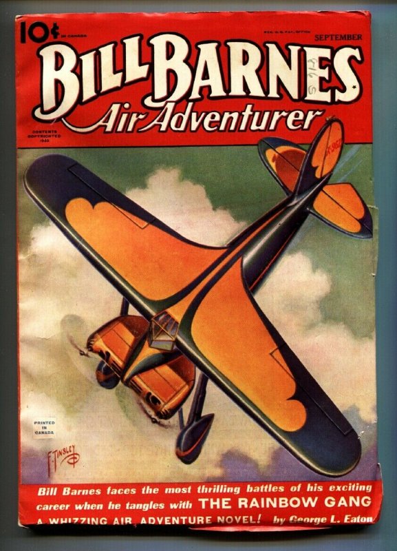 BILL BARNES AIR ADVENTURER Sep 1935-Pulp magazine-Canadian variant-High Grade