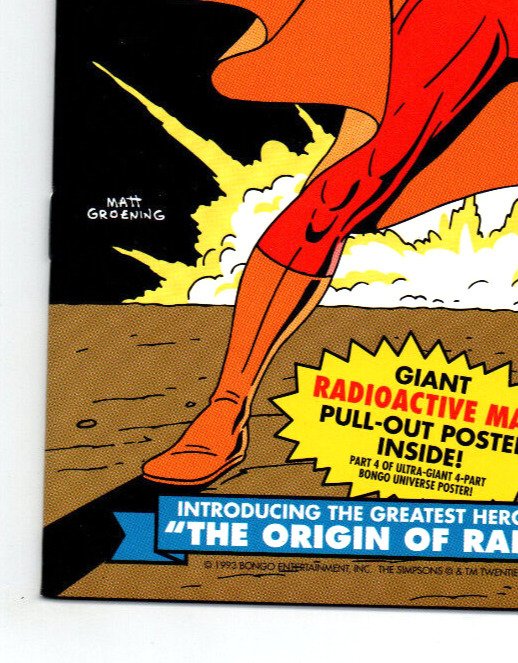 Radioactive Man #1 w/poster - Simpsons - Bongo - 1993 - NM 