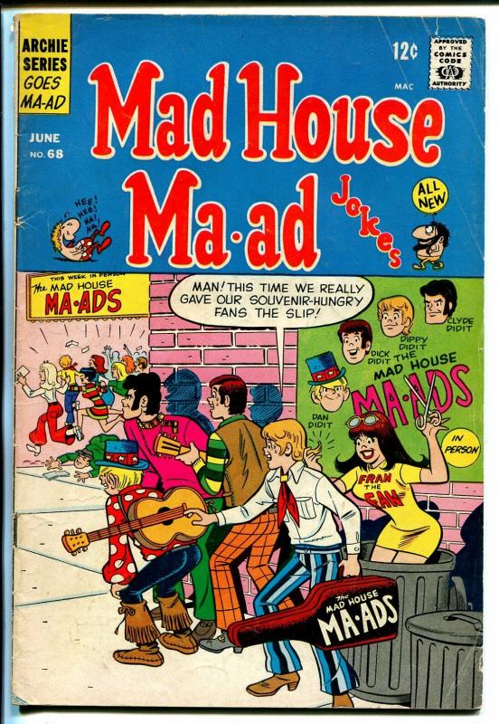 Archie's Mad House Ma-ad Jokes #68-1969-Wacky humor-VG