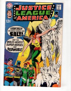 Justice League of America #72 (1969) HAWKGIRL! Joe Kubert Cover / ID#448