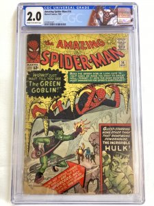 Amazing Spider-Man #14 (1964) - CGC 2.0 - Marvel Comics - 1st Green Goblin