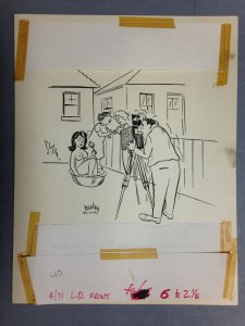 JACK FLYNN HARLEY KARNES ORIGINAL GAG CARTOON MAGAZINE ART PAGE HUMORAMA COVER