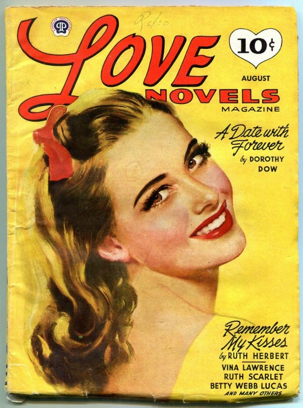 Love Novels Pulp August 1944- Remember my Kisses- Dorothy Dow VF-