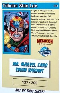 TRIBUTE STAN LEE MEGACON EXCLUSIVE VARIANT RAW/FOIL/SKETCH SET W/NUMBERED COA NM