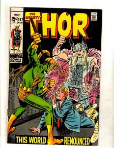 Thor # 167 FN Marvel Comic Book Odin Loki Avengers Sif Asgard Warriors 3 FM4