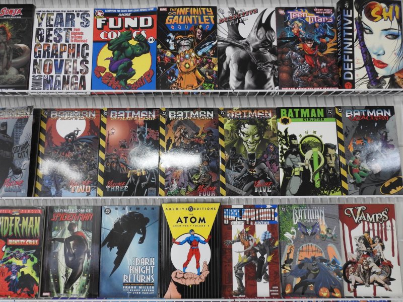 Huge Lot of 37 Trade Paperbacks W/ Batman, X-men,  Star Wars+ Avg F/VF Condition