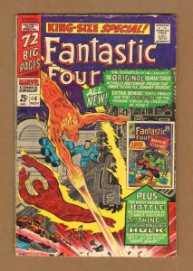 Fantastic Four King-Size #4 - GA Torch vs. SA Torch! - 1966 (Grade 3.5) WH