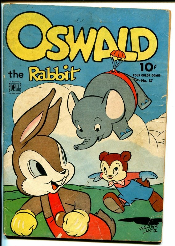 Oswald The Rabbit Four Color Comics #67 1945-Dell-Elephant-parachute-VG-