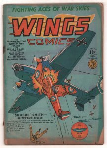 Wings Comics #3 - Suicide Smith WWII Aerial Battle (Grade 3.0) 1940