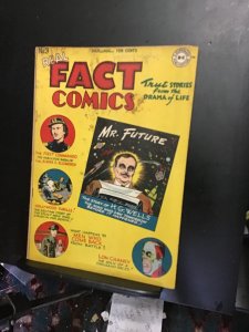 Real Fact Comics #3 (1946) first Mr. future, HG Wells! Lon Chaney monster! VG