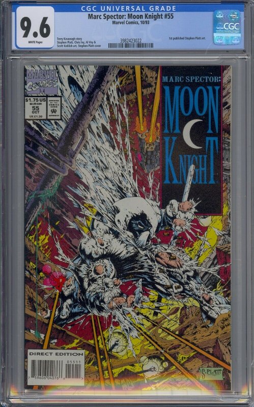 MARC SPECTOR MOON KNIGHT #55 CGC 9.6 1ST STEPHEN PLATT ART 