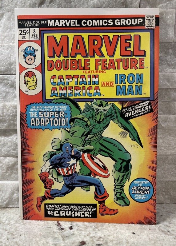 MARVEL DOUBLE FEATURE #8 Marvel Comics 1975 CAPTAIN AMERICA! IRON MAN!