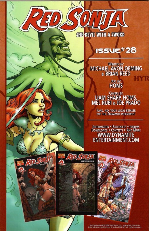 Red Sonja She-Devil wth a Sword #27 Horns Cover C (2007) New