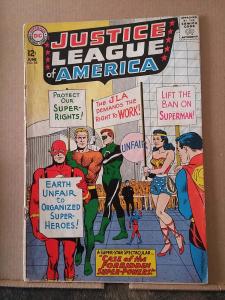 JUSTICE LEAGUE OF AMERICA #28 grade 2.0 - Detached Cover - Supeman Flash rd0873