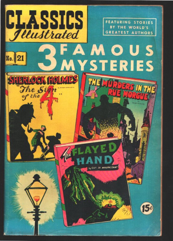 Classics Illustrated #21-HRN 85 1940's-3 Famous Mysteries-Sherlock Holmes-Sir...