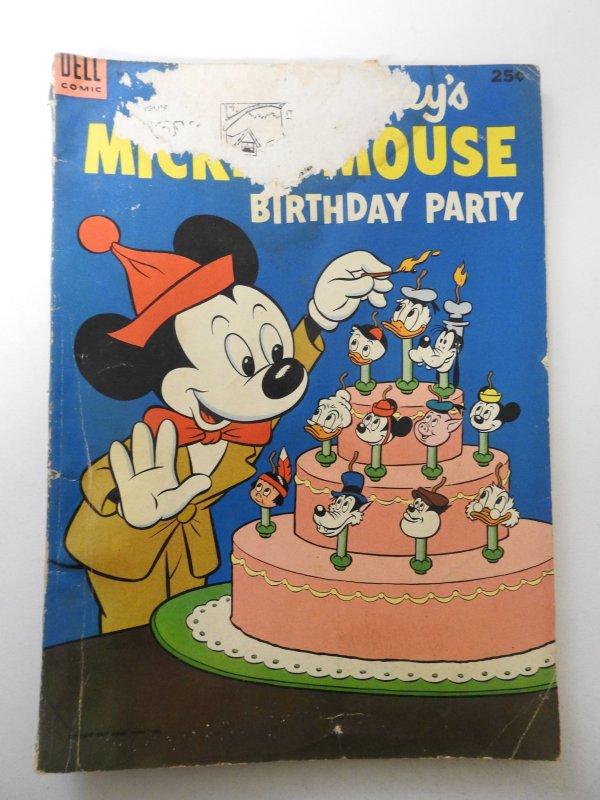 Mickey Mouse Birthday Party (1953) FR Cond moisture damage, 1 in spine split