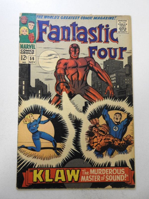 Fantastic Four #56 (1966) GD+ Condition 2 in spine split