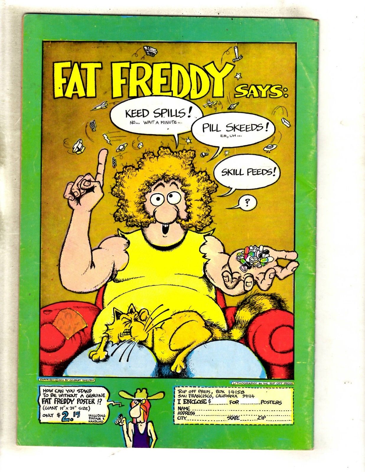 The Fabulous Furry Freak Brothers # 3 FN Rip Off Press Comic Book 1973 ...