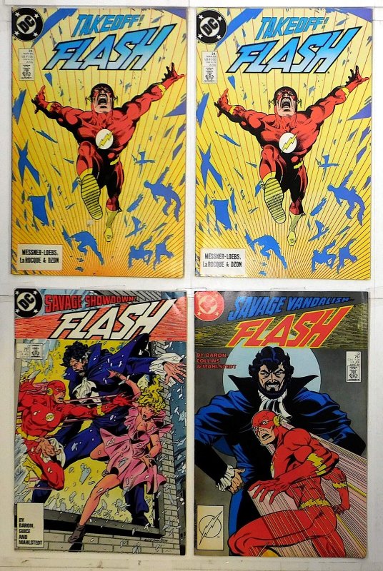 The Flash Lot of 4 #2, 13, 24 x2 (1987) DC Comics 1st Print Comic Books