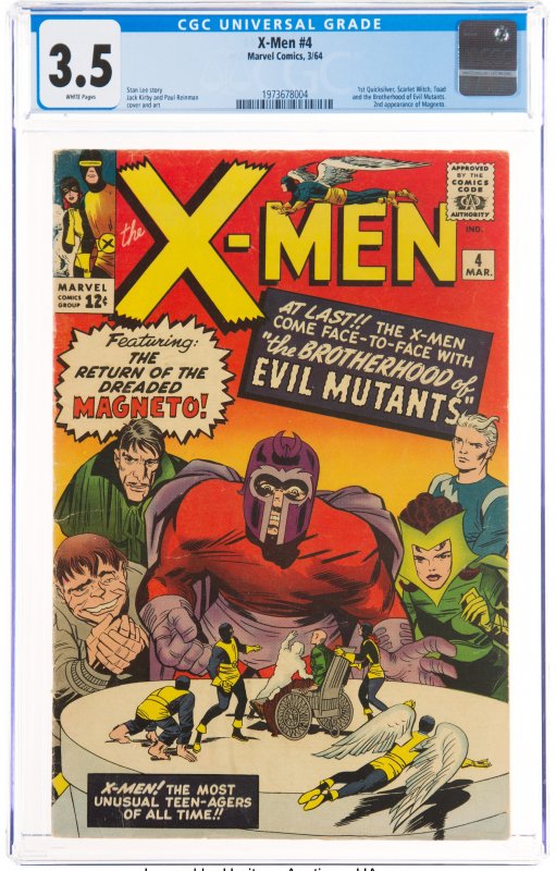 X-Men #4 (Marvel, 1964) CGC Graded 3.5.