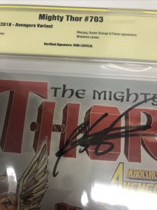 Mighty Thor (2018) # 703 (CBCS 9.2) Verified Signature Rob Liefeld