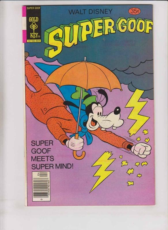 Walt Disney's Super Goof #46 VF/NM april 1978 - super mind - gold key comics 