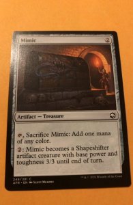 MIMIC :  Magic the Gathering MtG card,  Adventures in Forgotten Realms,  AD&D