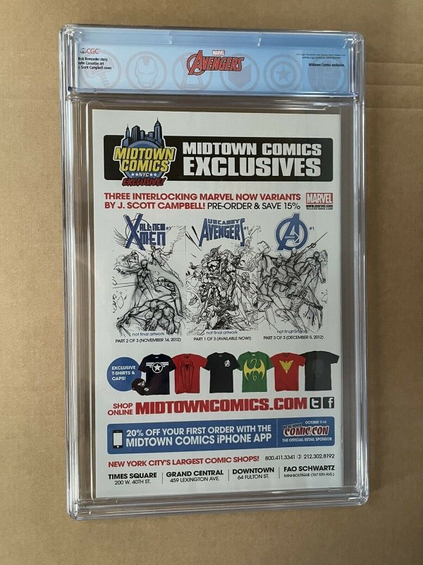 Uncanny Avengers #1  9.8 CGC Campbell Variant Midtown