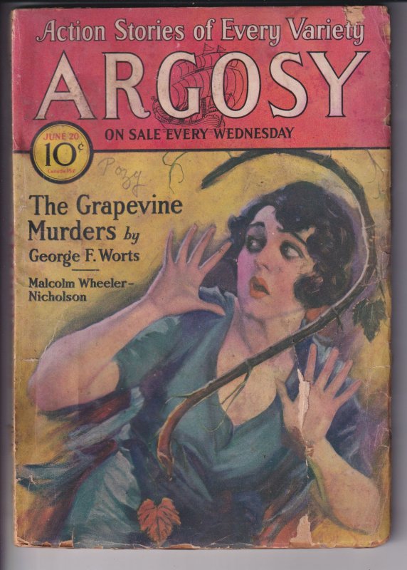ARGOSY WEEKLY V221N6 (06/20/1931) FaGD 1.5 cream to white. Pulp magazine!