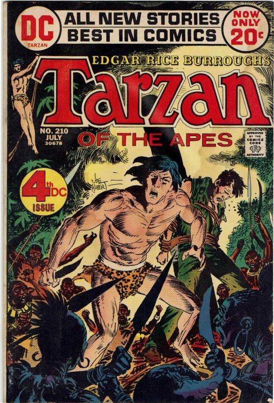 Tarzan #210 DC Comics Joe Kubert FN