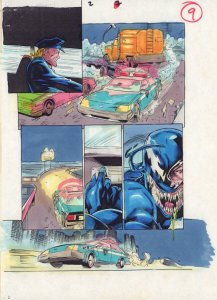 Venom: Carnage Unleashed #2 p.9 Color Guide - Venom Driving Recklessly - 1995