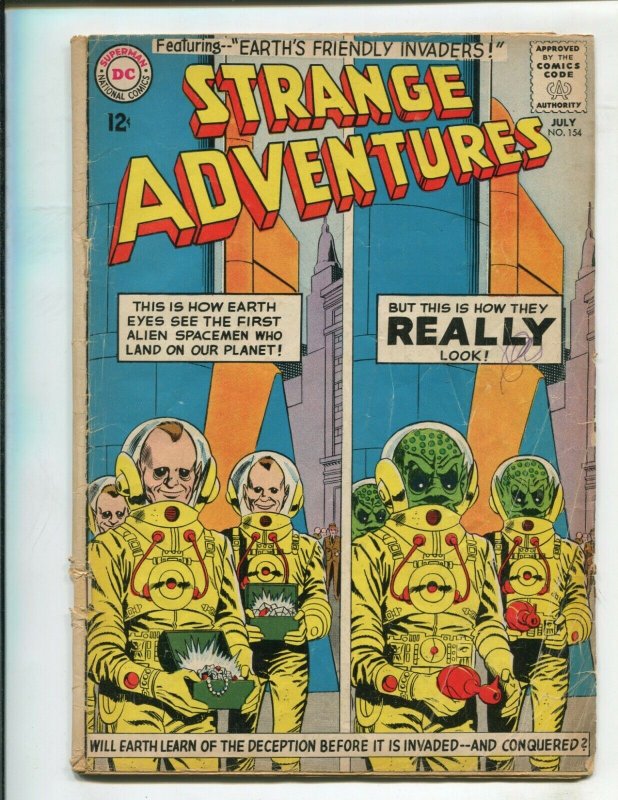 STRANGE ADVENTURES #154 (GD) EARTH'S FRIENDLY INVADERS!! 1963 