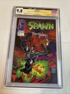 Spawn (1992) # 1 (CGC 9.8 SS) Signed & Sketch Ken Stacy • Signed Todd McFarlane