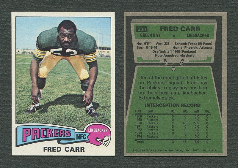 1975 Topps Football /  Fred Carr #233 /  NM-MT