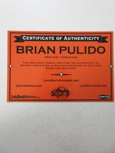 Lady Death: Judgement War #1 Hope Edition NM Condition! Signed W/ COA!